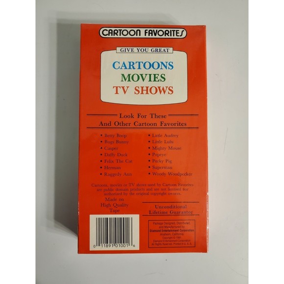 Cartoon Favorites Mighty Mouse VHS SEALED! Wolf Wolf, Mite Makes Right T13040 - Picture 2 of 7